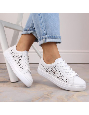 Skórzane komfortowe buty rieker w rkr641