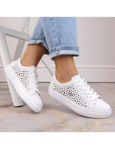 Skórzane komfortowe buty rieker w rkr641