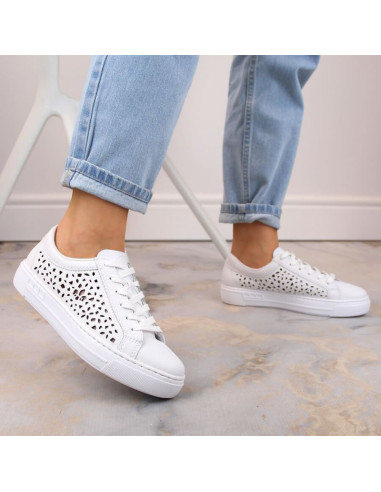 Skórzane komfortowe buty rieker w rkr641