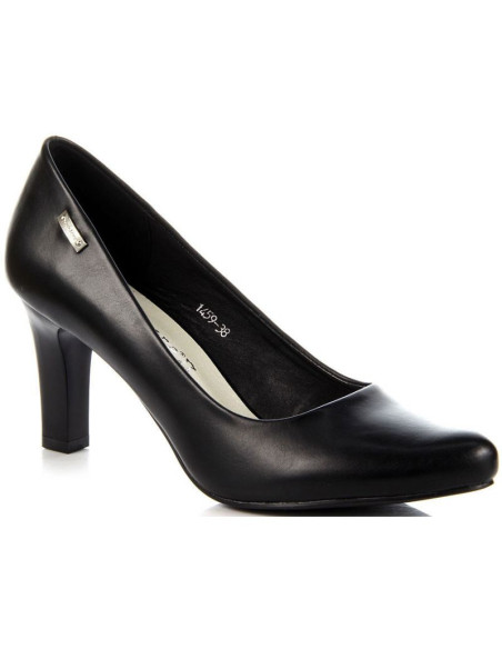 Czarne czółenka na słupku w sergio leone sk39a