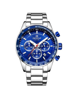 Zegarek męski giewont chronograph sapphire srebrno niebieski gw9140-b3