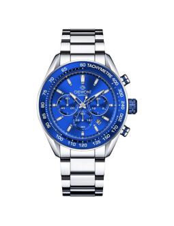Zegarek męski giewont chronograph sapphire srebrno niebieski gw9580-b3