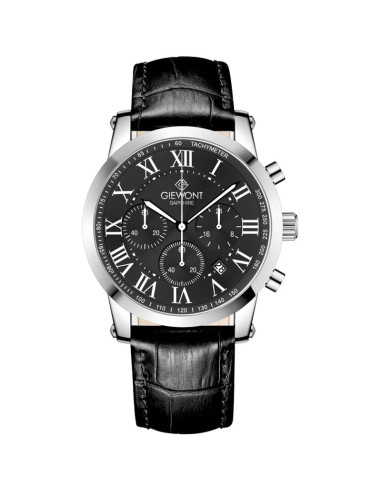 Zegarek męski giewont chronograph sapphire srebrno czarny gw6260-a2