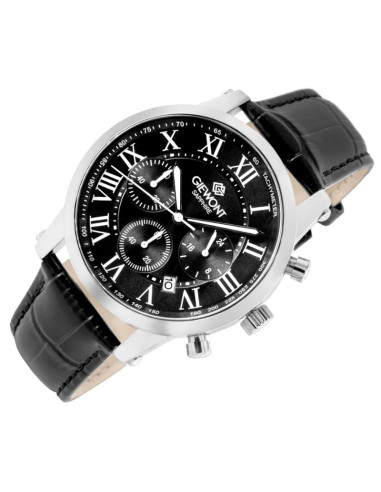Zegarek męski giewont chronograph sapphire srebrno czarny gw6260-a2