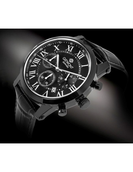 Zegarek męski giewont chronograph sapphire czarny gw6260-a3
