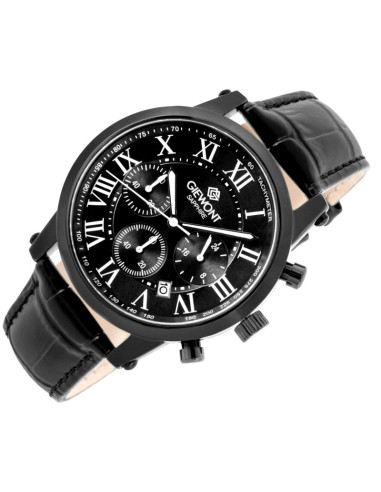 Zegarek męski giewont chronograph sapphire czarny gw6260-a3
