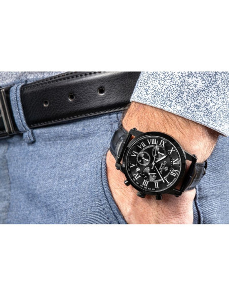 Zegarek męski giewont chronograph sapphire czarny gw6260-a3