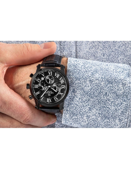Zegarek męski giewont chronograph sapphire czarny gw6260-a3