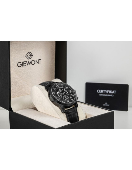 Zegarek męski giewont chronograph sapphire czarny gw6260-a3