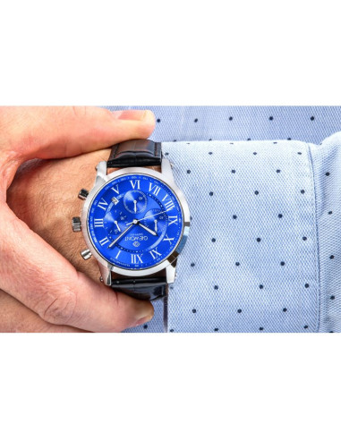 Zegarek męski giewont chronograph sapphire srebrno niebieski gw6260-a4