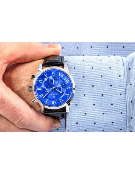 Zegarek męski giewont chronograph sapphire srebrno niebieski gw6260-a4