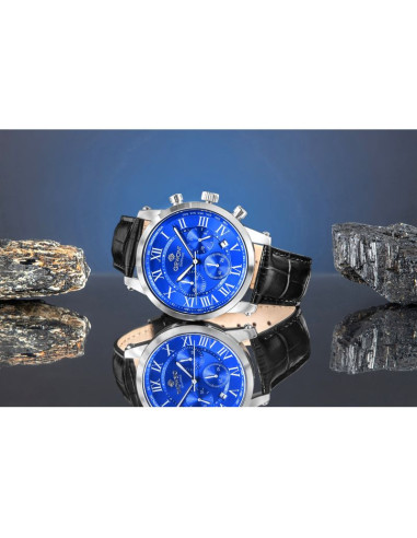 Zegarek męski giewont chronograph sapphire srebrno niebieski gw6260-a4