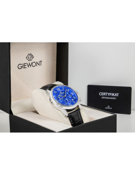 Zegarek męski giewont chronograph sapphire srebrno niebieski gw6260-a4