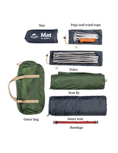 Namiot turystyczny naturehike nh18a095-d - forest green