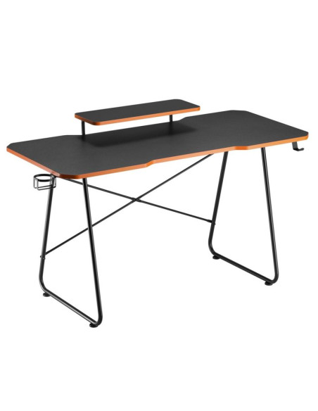 Biurko gamingowe z półką na monitor nanors, 50kg max, wysokość 850mm, czarne, rs170