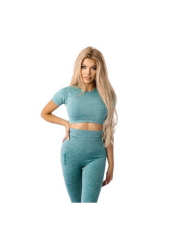 Top Na Krótki Rękaw Bezszwowy - Zielony, Rozmiar S (1 Szt.)