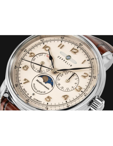 Zegarek męski zeppelin lz121 mediterranee moonphase 9636-5 + box