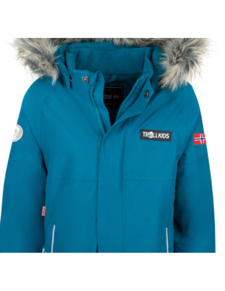 Kombinezon śnieżny dla dziewczynki/chłopca trollkids kids kirkenes snowsuit wodoodporny niebieski (387-174)