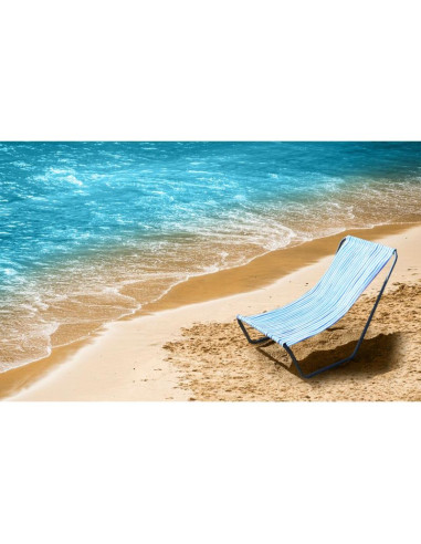 Leżak ogrodowo - plażowy składany i torba blue lines