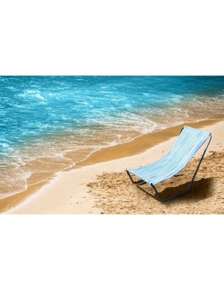 Leżak ogrodowo - plażowy składany i torba blue lines