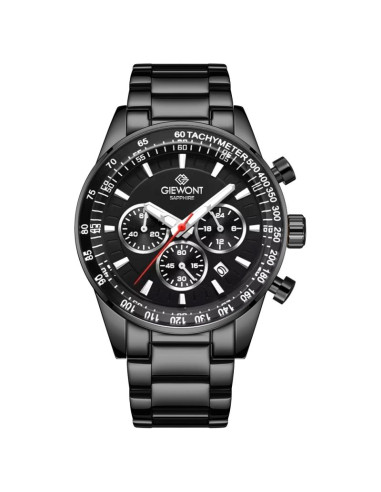 Zegarek męski giewont chronograph sapphire czarny gw9140-b2