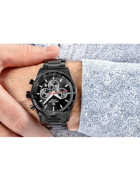 Zegarek męski giewont chronograph sapphire czarny gw9140-b2