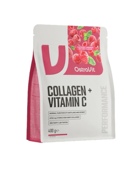 Ostrovit Kolagen + Witamina C - Smak Lemoniady Malinowej Z Miętą (400 G)