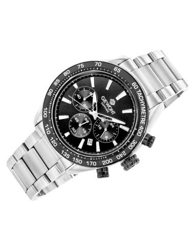 Zegarek męski giewont chronograph sapphire srebrno czarny gw9580-b1