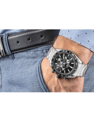 Zegarek męski giewont chronograph sapphire srebrno czarny gw9580-b1