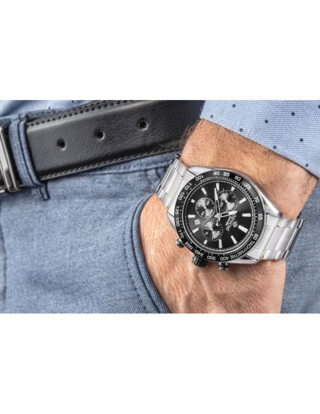 Zegarek męski giewont chronograph sapphire srebrno czarny gw9580-b1