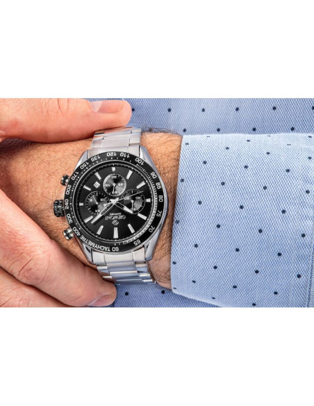 Zegarek męski giewont chronograph sapphire srebrno czarny gw9580-b1