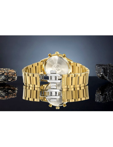 Zegarek męski giewont chronograph sapphire złoto czarny gw8510-b5