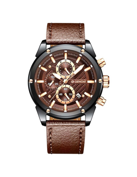 Zegarek męski giewont chronograph sapphire czarno brązowy gw8810-a3
