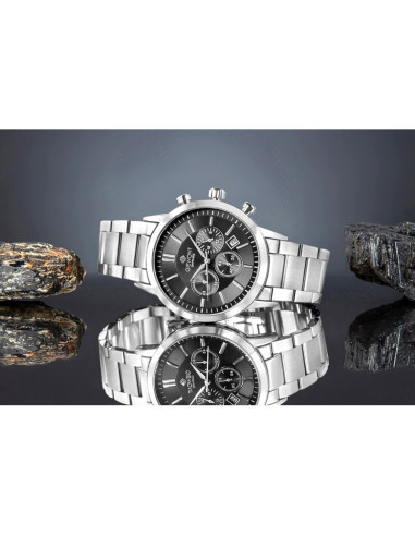 Zegarek męski giewont chronograph sapphire srebrno czarny gw8510-b1
