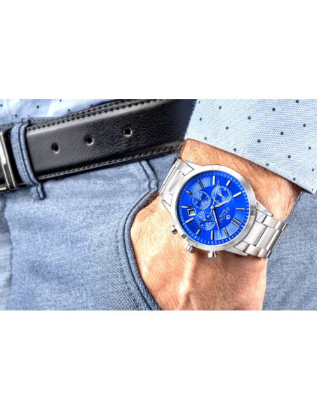 Zegarek męski giewont chronograph sapphire srebrno niebieski gw8510-b3