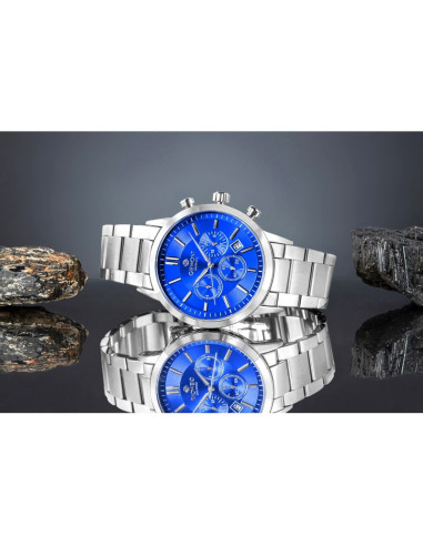 Zegarek męski giewont chronograph sapphire srebrno niebieski gw8510-b3