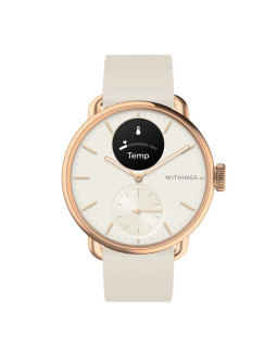 Zegarek hybrydowy withings scanwatch 2 - stal nierdzewna - hybrydowy inteligentny zegarek z paskiem - fluoroelastomer - rozmiar 