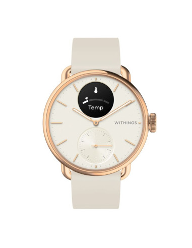 Zegarek hybrydowy withings scanwatch 2 - stal nierdzewna - hybrydowy inteligentny zegarek z paskiem - fluoroelastomer - rozmiar 