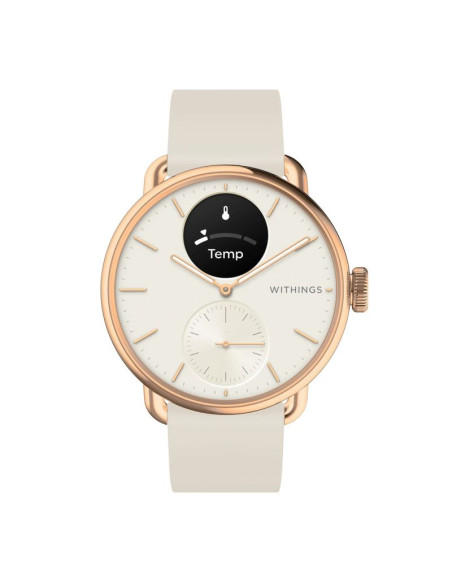 Zegarek hybrydowy withings scanwatch 2 - stal nierdzewna - hybrydowy inteligentny zegarek z paskiem - fluoroelastomer - rozmiar 