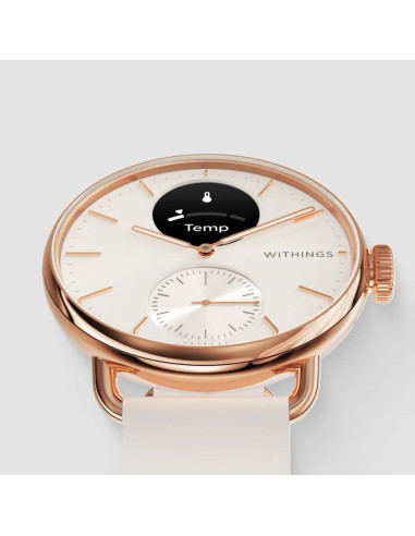 Zegarek hybrydowy withings scanwatch 2 - stal nierdzewna - hybrydowy inteligentny zegarek z paskiem - fluoroelastomer - rozmiar 