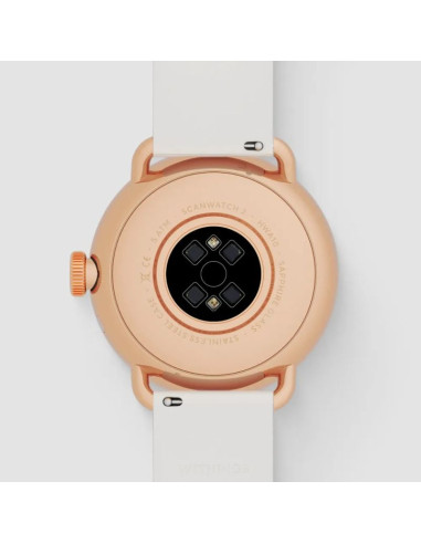 Zegarek hybrydowy withings scanwatch 2 - stal nierdzewna - hybrydowy inteligentny zegarek z paskiem - fluoroelastomer - rozmiar 