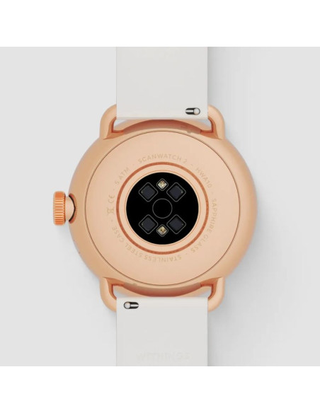 Zegarek hybrydowy withings scanwatch 2 - stal nierdzewna - hybrydowy inteligentny zegarek z paskiem - fluoroelastomer - rozmiar 