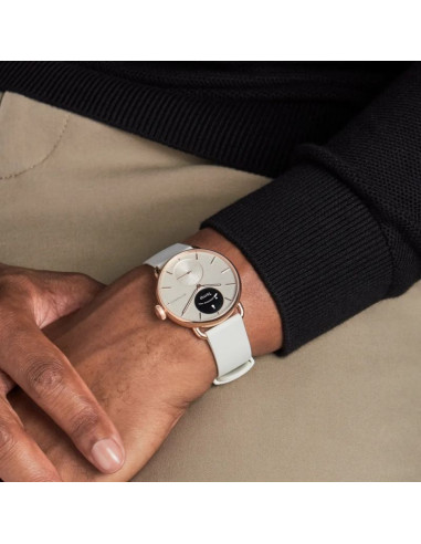 Zegarek hybrydowy withings scanwatch 2 - stal nierdzewna - hybrydowy inteligentny zegarek z paskiem - fluoroelastomer - rozmiar 