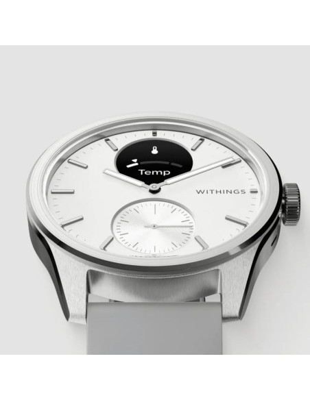 Zegarek withings scanwatch 2 z funkcją ekg, pomiarem pulsu i spo2 oraz mierzeniem aktywności fizycznej i snu (42mm, white)