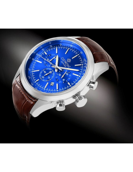 Zegarek męski giewont chronograph sapphire srebrno niebieski gw7650-a5