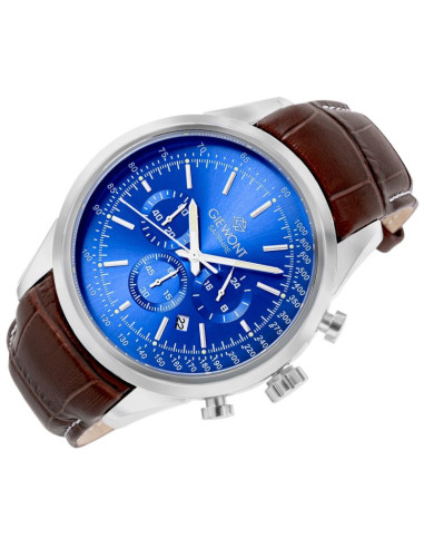 Zegarek męski giewont chronograph sapphire srebrno niebieski gw7650-a5