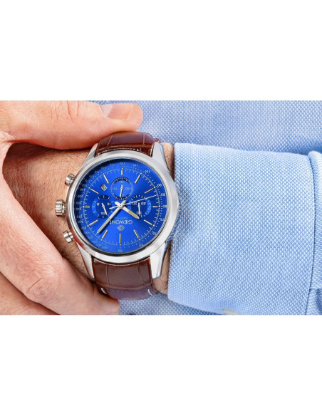 Zegarek męski giewont chronograph sapphire srebrno niebieski gw7650-a5