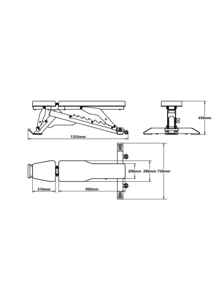 L3150 - (2 części)  regulowana ławka do ćwiczeń