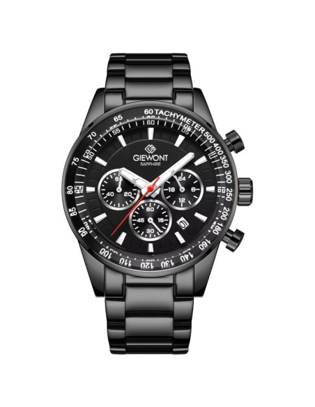 Zegarek męski giewont chronograph sapphire czarny gw9140-b2