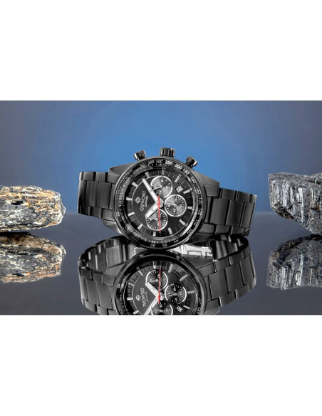 Zegarek męski giewont chronograph sapphire czarny gw9140-b2